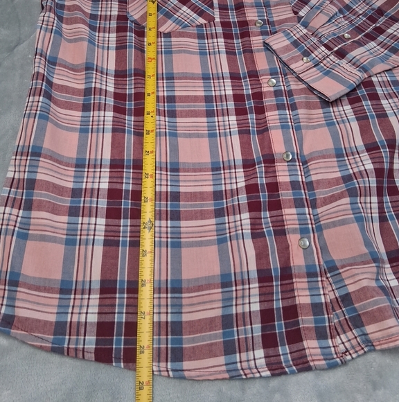 Wrangler Womens Pearl Snap Button Up Shirt Multicolor Plaid Cowgirl Rodeo XL - Picture 13 of 13